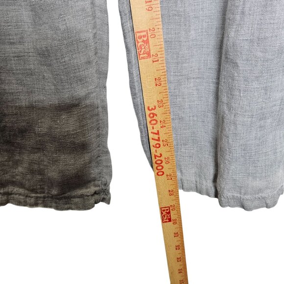Tempo Paris Pull On Linen Womens Relaxed Fit Gray Pants Size S Lagenlook - Picture 8 of 11